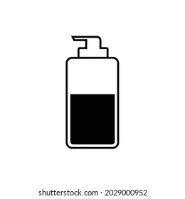 Liquid soap bottle with drop glyph icon
