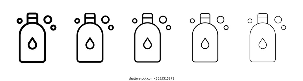Icono de botella de jabón líquido llenado concepto de signo plano para el Diseño web.