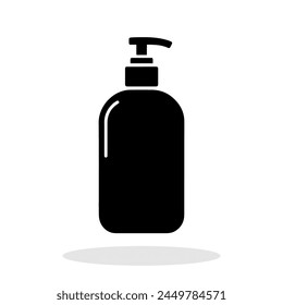 Symbol für Flüssigseifenflasche. Handgel-Symbol. Schwarzes Körperseife-Symbol isoliert auf weißem Hintergrund