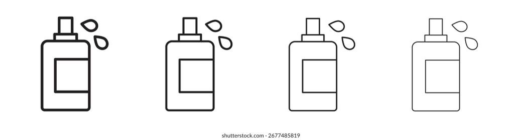 Liquid soap bottle icon outline vector pack. Best for web, mobile, ui