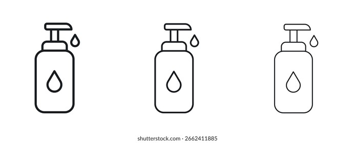 Icono de botella de jabón líquido diseño de línea simple - Ilustración vectorial simple