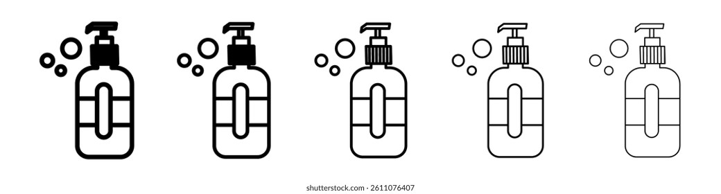 liquid soap bottle icon Symbol mark in Outline style