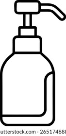 Icono de botella de jabón líquido, símbolo de higiene de manos y limpieza médica, Ilustración vectorial de una botella