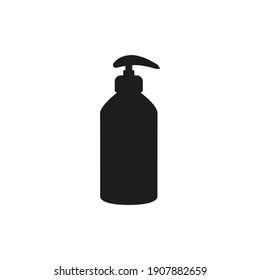 Vector de icono del frasco de jabón líquido aislado. Botella de bomba de desinfectante manual.