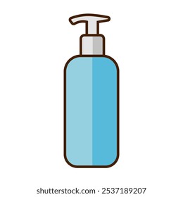 Liquid soap bottle icon vector, flat design illustration, soap pump dispenser bottle clip art
