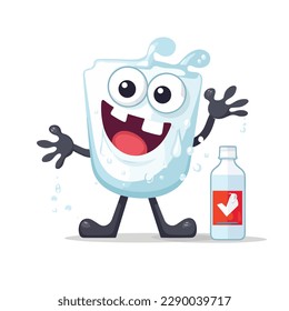 jabón líquido con ilustración del frasco. diseño de arte vectorial de carácter lindo