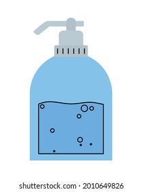 liquid soap bottle on white background