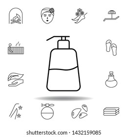 liquid soap bottle outline icon. Detailed set of spa and relax illustrations icon. Can be used for web, logo, mobile app, UI, UX