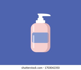 Icono vectorial de botella de jabón líquido. Loción corporal.