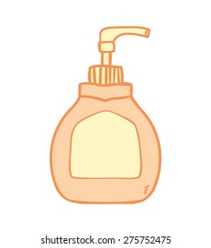 Liquid soap bottle. Vector illustration.