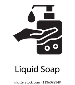 Liquid soap bubble droplet in a hand for hand wash and hand cleaning 