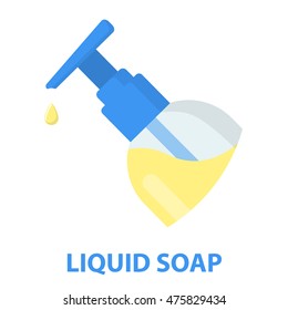 Liquid soap cartoon icon. Illustration for web and mobile design.
