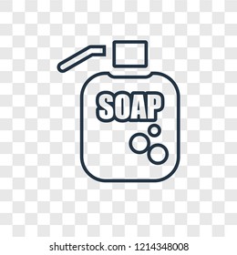 Liquid soap concept vector linear icon isolated on transparent background, Liquid soap concept transparency concept in outline style