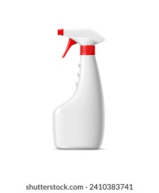 Contenedor de jabón líquido, envase detergente, frasco de limpieza 3d de maquillaje. Botella de plástico detergente para el hogar, extractor de manchas de vidrio doméstico o desinfectante de limpieza paquete vectorial aislado realista