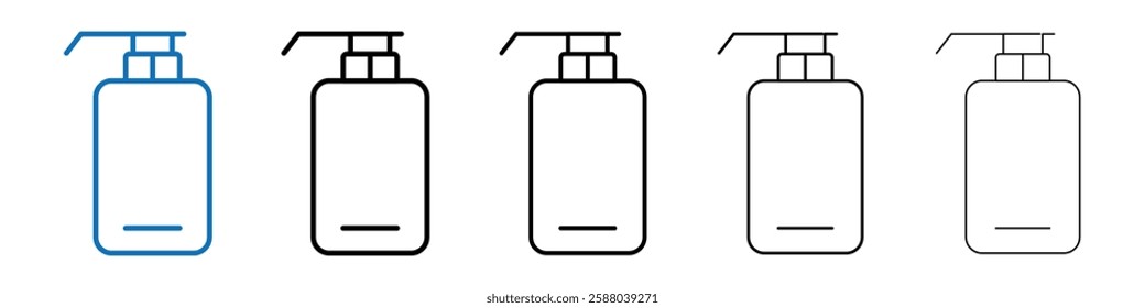 Liquid soap container icon Outline vector logo for web ui