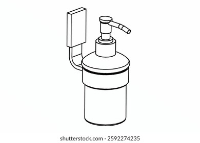 Liquid Soap Dispenser, bathfittings accessories bathroom fittings vector illustrator