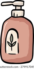Liquid soap dispenser bottle with natural label icon, perfect for website, packaging
