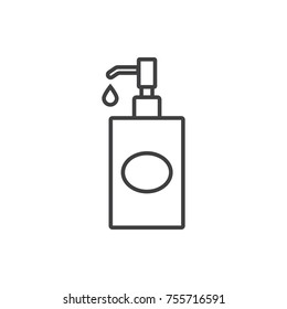 Liquid soap dispenser line icon.