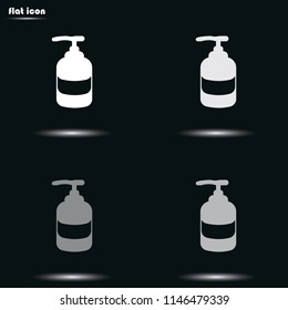 Liquid soap flat grayscale vector icon.