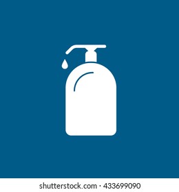 Liquid Soap Flat Icon On Blue Background