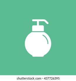 Liquid Soap Flat Icon On Green Background