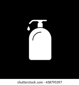 Liquid Soap Flat Icon On Black Background