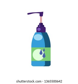 Liquid soap flat icon. Washing hands, body care, hygiene. Bathroom concept. Vector illustration can be used for topics like healthy lifestyle, healthcare, cosmetics