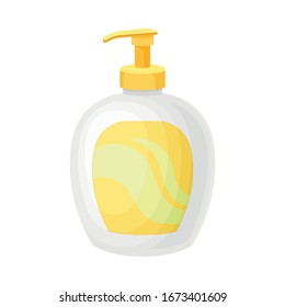 Liquid Soap or Foam in Dispenser Plastic Bottle Vector Illustration