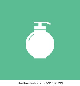 Liquid Soap Gel Flat Icon On Green Background