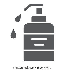 Liquid soap glyph icon, cosmetic and care, dispenser pump sign, vector graphics, a solid pattern on a white background, eps 10.
