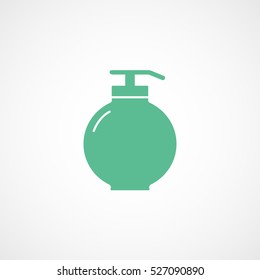 Liquid Soap Green Flat Icon On White Background