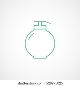 Liquid Soap Green Line Icon On White Background