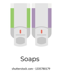 Liquid soap, hand sanitizer, flat  vector icon, 