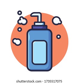 Liquid soap or hand sanitizer vector illustration. Health icon concept isolated. Flat cartoon style