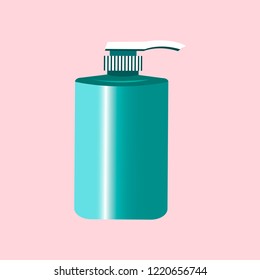 Liquid soap for hands on a light background.