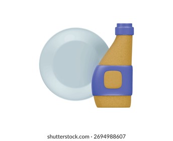 liquid soap icon 3d illustration render