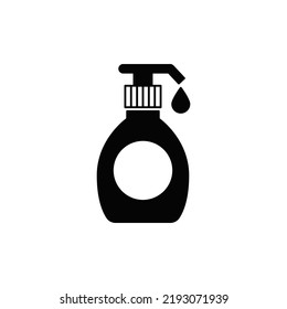 liquid soap icon in black flat glyph, filled style isolated on white background