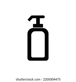 liquid soap icon in black flat glyph, filled style isolated on white background