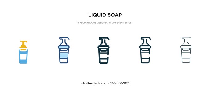 liquid soap icon in different style vector illustration. two colored and black liquid soap vector icons designed in filled, outline, line and stroke style can be used for web, mobile, ui
