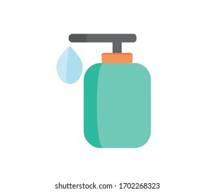 El icono del jabón líquido. Símbolo de lavado manual. Ilustración de Vector plano