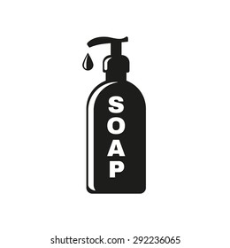 The liquid soap icon. Hand wash symbol. Flat Vector illustration