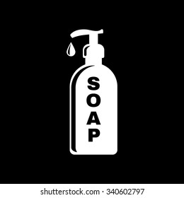 The liquid soap icon. Hand wash symbol. Flat Vector illustration