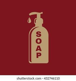 The liquid soap icon. Hand wash symbol. Flat Vector illustration