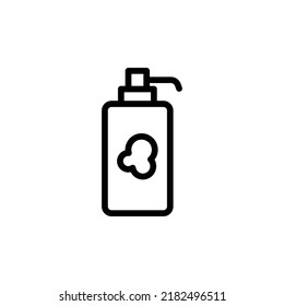 Liquid Soap Icon. Line Art Style Design Isolated On White Background