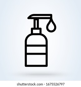 Symbol für flüssige Seife. Vektorillustration von Linearzeichen