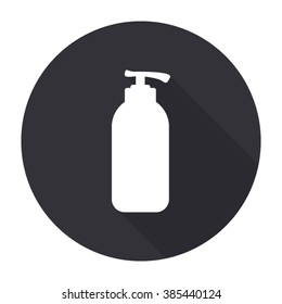 liquid soap icon with long shadow - vector round button