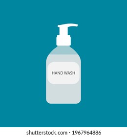 Liquid soap icon on blue background. Vector illustration