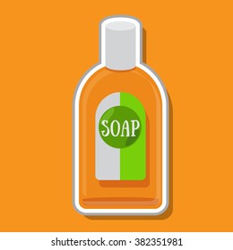 Liquid soap icon on a colored background. Tattoo Accessory.