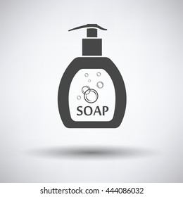 Liquid soap icon on gray background, round shadow. Vector illustration.