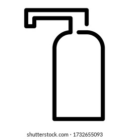 Liquid soap. Icon with outline style and perfect pixels. Suitable for website design, logo, app and ui.